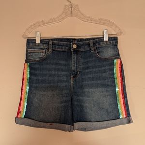 Gap | Rainbow Sequin Denim Shorts